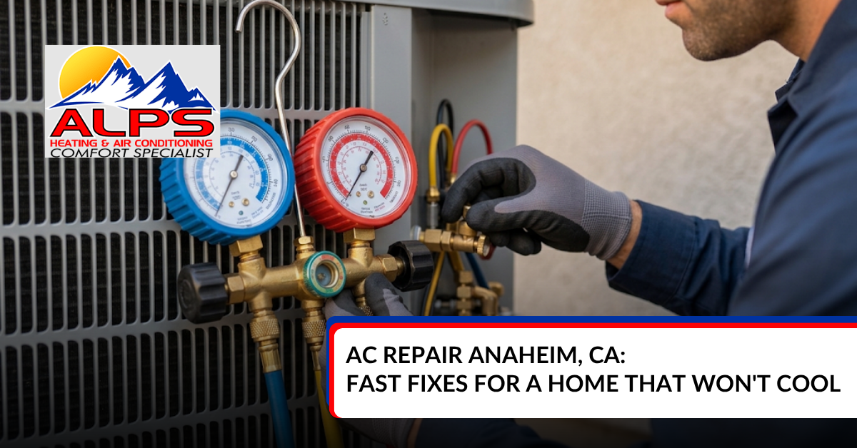 Technician repairing an AC in Anaheim CA